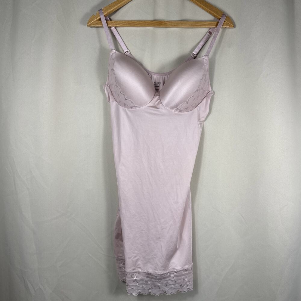 Spanx Assets Red Hot Label Shaping Slip Women XL Built In Bra Pink Shapewear